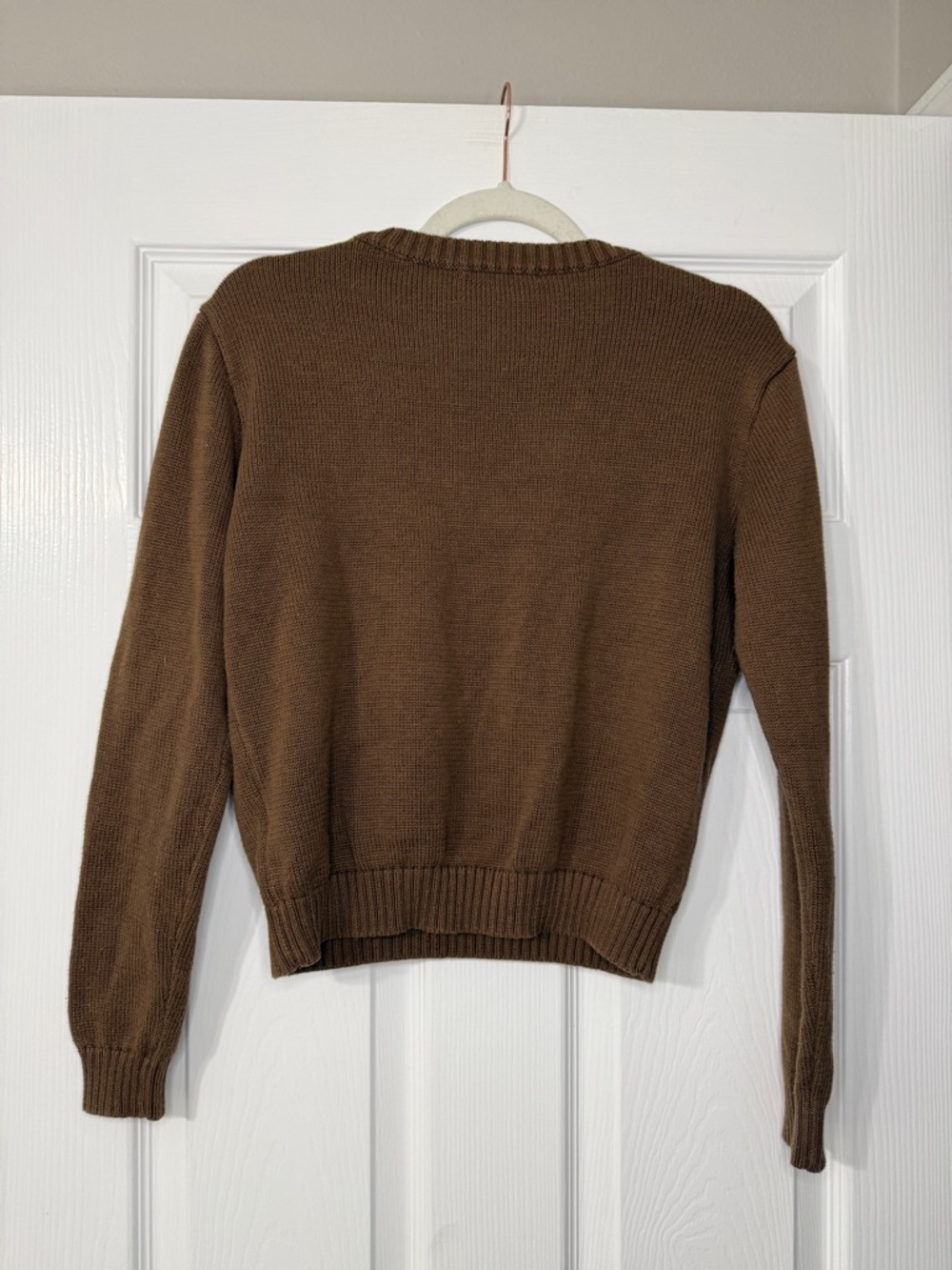 Brandy Melville Brown V-Neck Knit Cropped‎ Sweater - Picture 3 of 6
